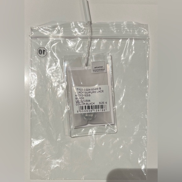 Self-Portrait Black Guipure Lace Midi Dress - Picture 7 of 9